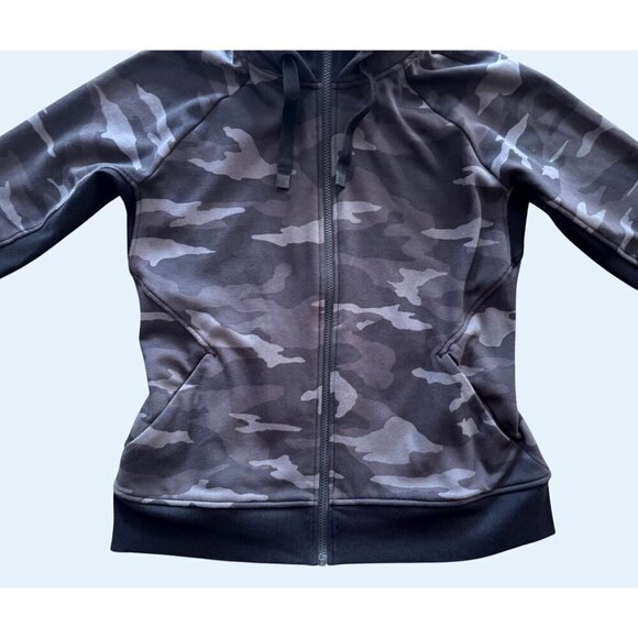 ATHLETA Triumph Camo Grey Black Full Zipper Hoodie Size Large - Picture 5 of 8